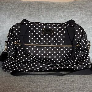 Kate Spade Black and White Polka Dot Travel Bag